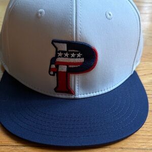 Patriotic adult baseball Cap - White, Red and Blue